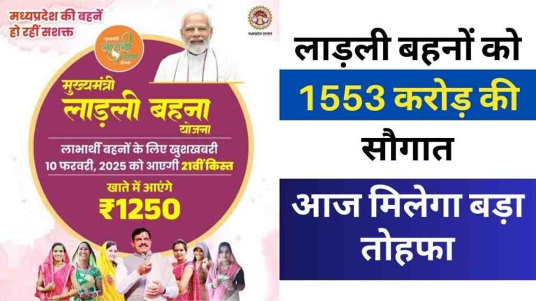 Ladli Behna Yojana: लाड़ली बहनों को 1553 करोड़ की सौगात, आज मिलेगा बड़ा तोहफा