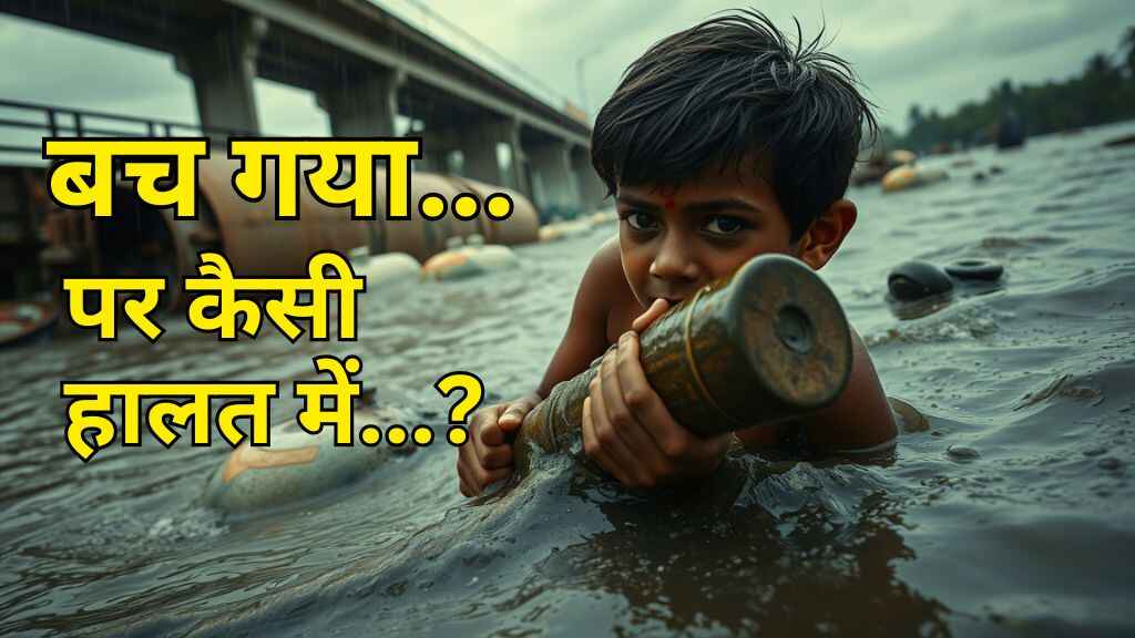 MP के जबलपुर में बाढ़ का कहर: पुल डूबा, LPG ट्रक बहा, लड़का लकड़ी के सहारे बचा